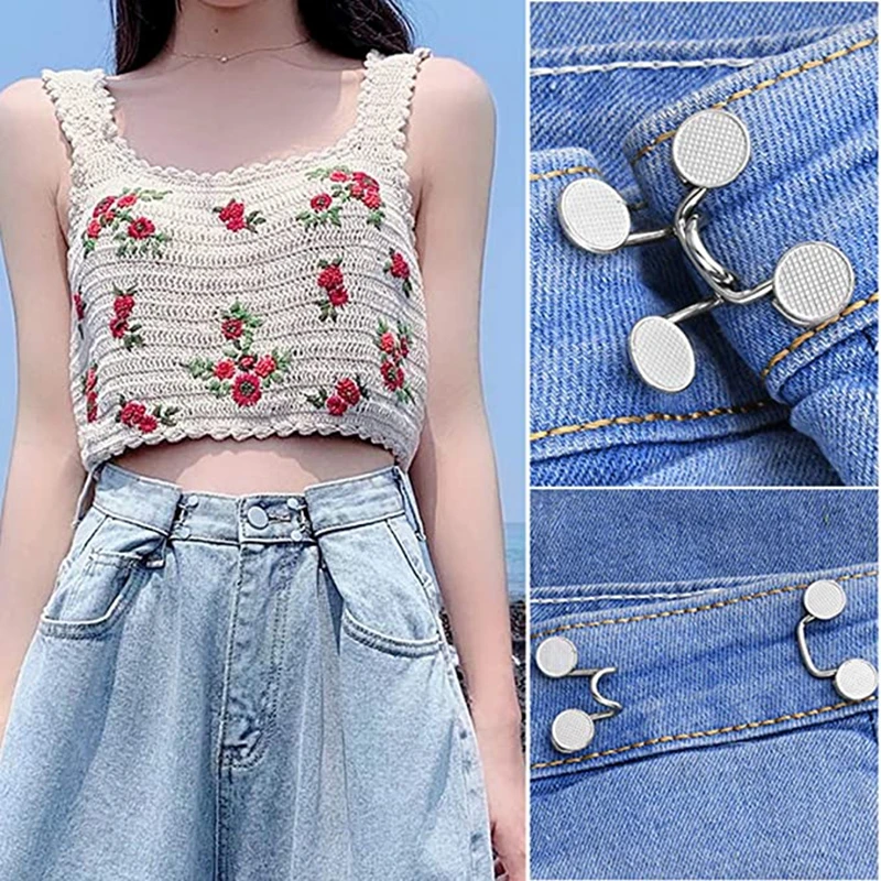 4 набора пряжка на талии для брюк без гвоздей регулируемый ремень расширитель