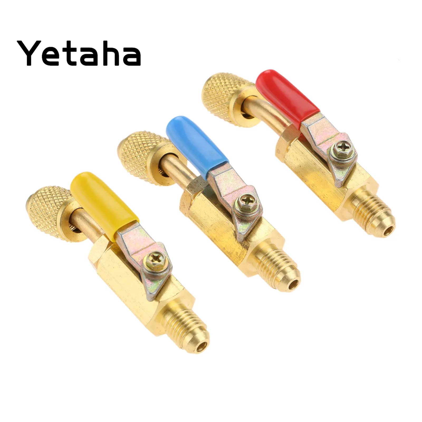 Yetaha 3 шт. 1/4 SAE воздушный Кондиционер Шаровой Клапан Для R134a R22 R12 R410a автомобильный