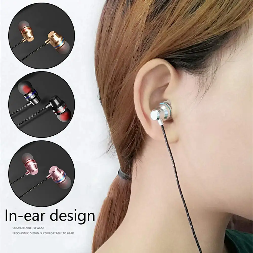 В EarEarbudHeadphonesHeavyBassWiredHeadsetMetalEarbudwithMicphoneStereoSoundEffect|Наушники и гарнитуры| |