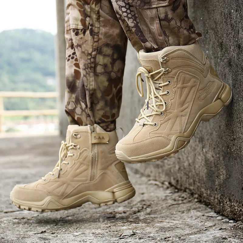 

Tactical Army Military Ankle Boots Men Shoes Plus Size New Arrival Spring Autumn Male High Top Footwear Desert Boots Fashion