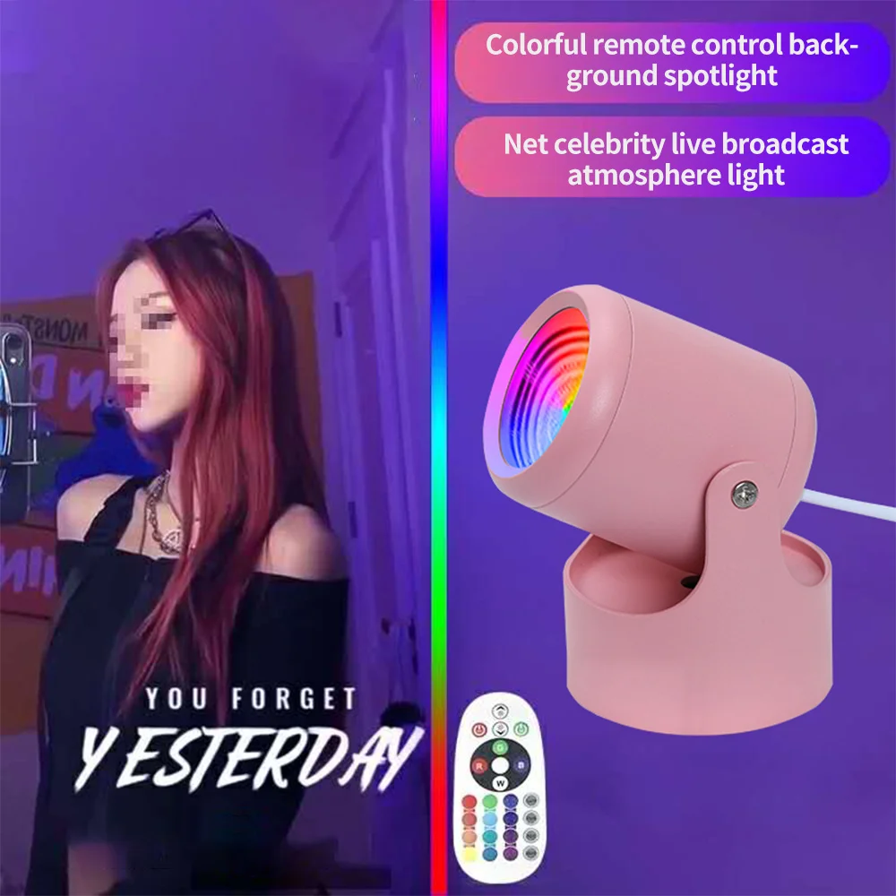 

Цветной светодиодный RGB проекционный светильник с дистанционным управлением, новинка 2021, ночник, Радужный проекционный светильник KTV, свети...
