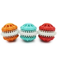 random color chew toys ball food dog tooth clean ball soft pet toy interactive bite resistance puppy tough rubber ball dog