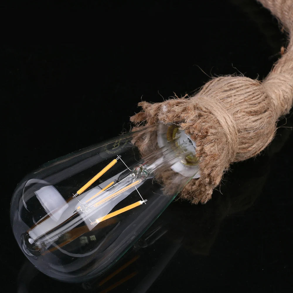 Кулон из пеньковой веревки креативная промышленная лампа DIY люстра американская