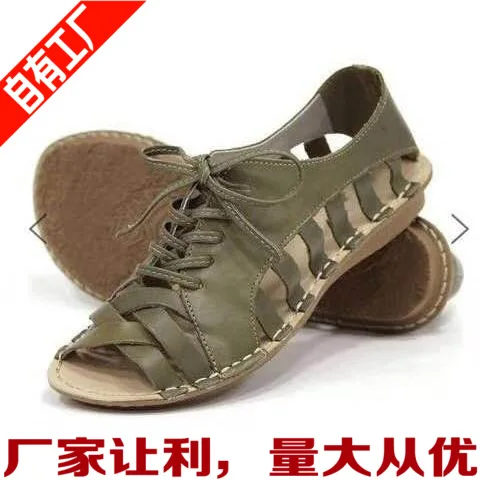 

New Ummer Retro Women Sandals Office Shoes Woman Hollow Out Vintage Shoes Slip on Casual Sewing Ladies Bunion Sandals