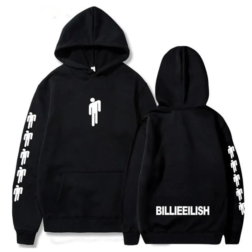 Новая горячая Billie Eilish Толстовка Мужская Черная хлопковая толстовка пара простая