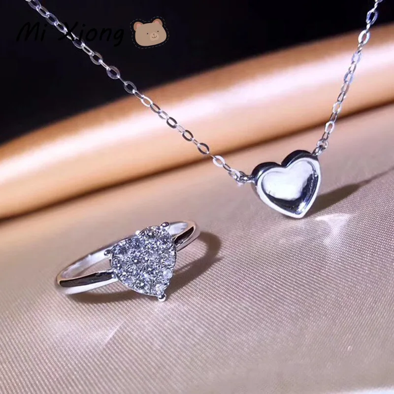 

Mi Xiong 925 Sterling Silver Women's Ring Unique Love Full of Diamonds Engagement Luxury Jewelry Wedding Gift Charm Classic Cute