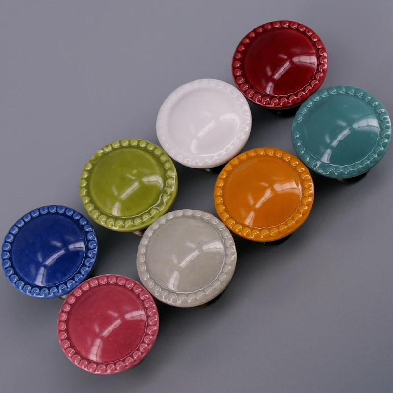 1x глянцевые ручки для комода керамические дверные круглые шкафа разноцветные