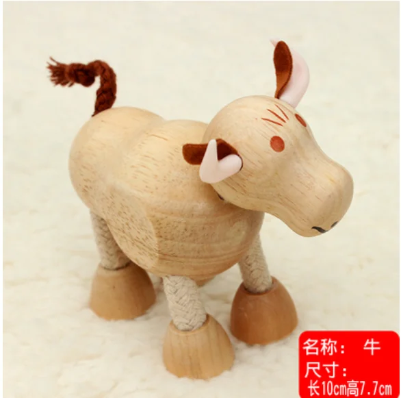 

Деревянная кукла-модель животного из массива дерева, игрушка, Детская лесная кукла, креативное украшение, Подарочная модель