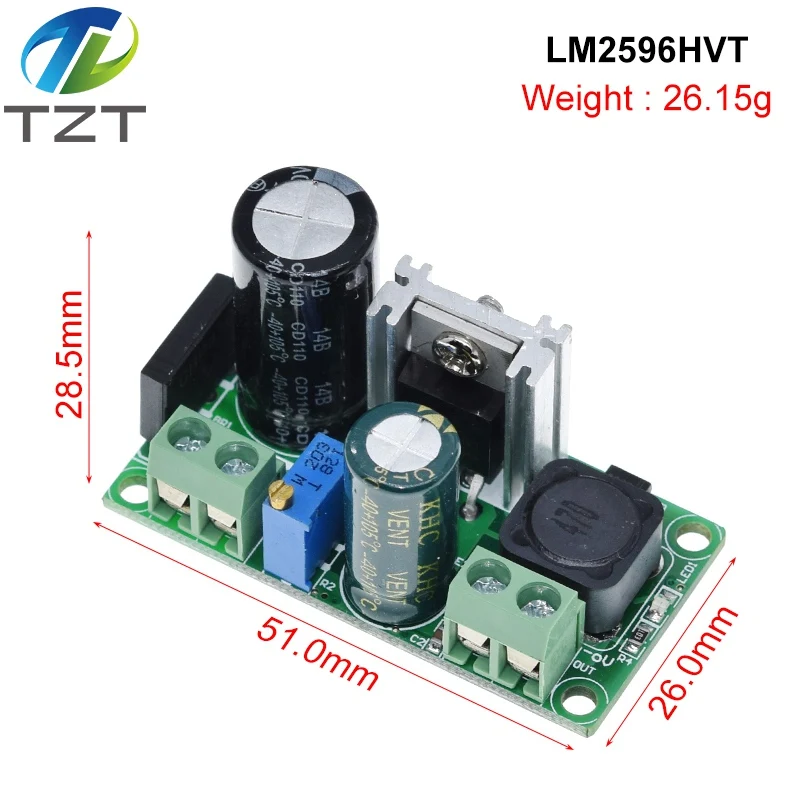Регулируемый понижающий модуль питания TZT LM2596T LM2596HV 3 А постоянного тока 5 50 В