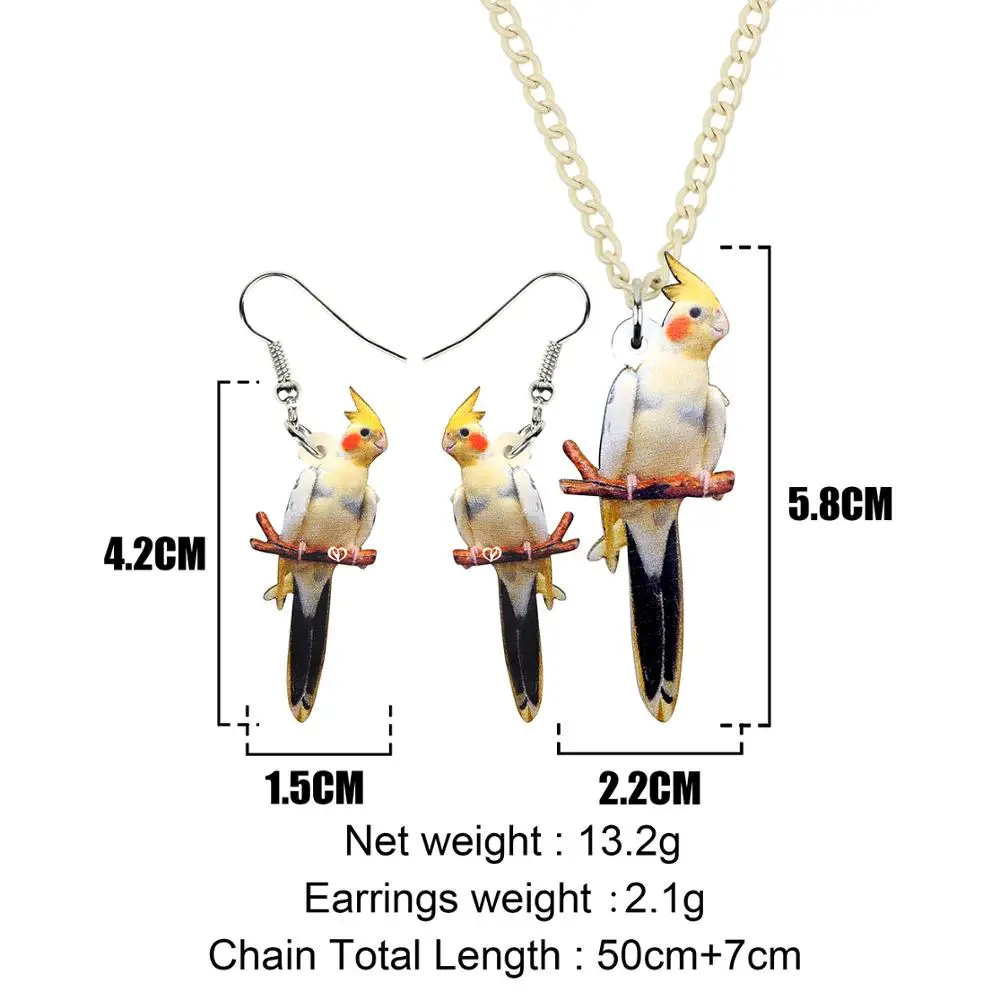 Акриловые ювелирные наборы Bonsny элегантное ожерелье и серьги в виде птиц милая