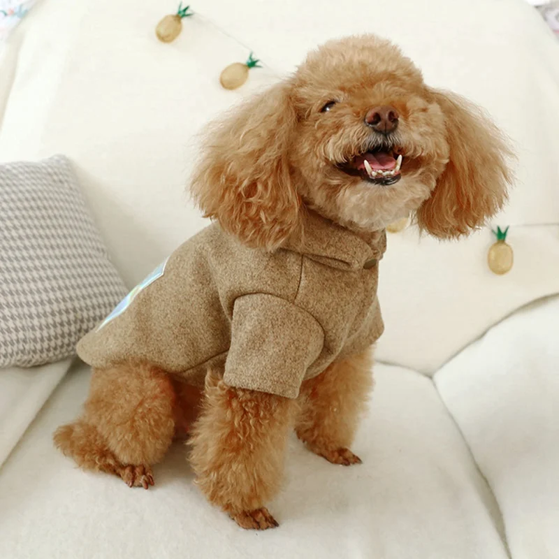 Пальто для собак толстовка с капюшоном Зимняя Одежда питомцев костюм щенков