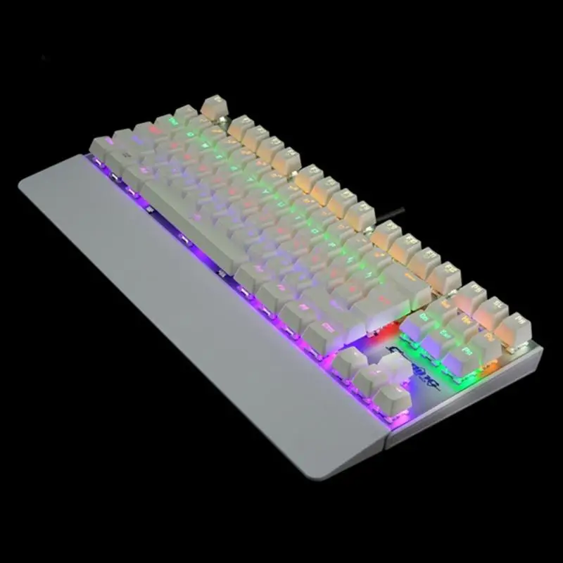 Профессиональная Механическая игровая клавиатура 87 клавиш зеленая осевая