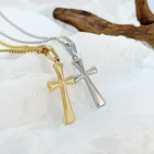 Простое ожерелье с подвеской-крестом, цепочка из нержавеющей стали, ожерелье для женщин и мужчин, христианские украшения
