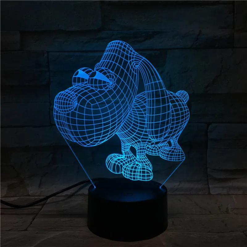 Мультяшная 3D Ночная светодиодная лампа визуальный Настольный светильник в виде