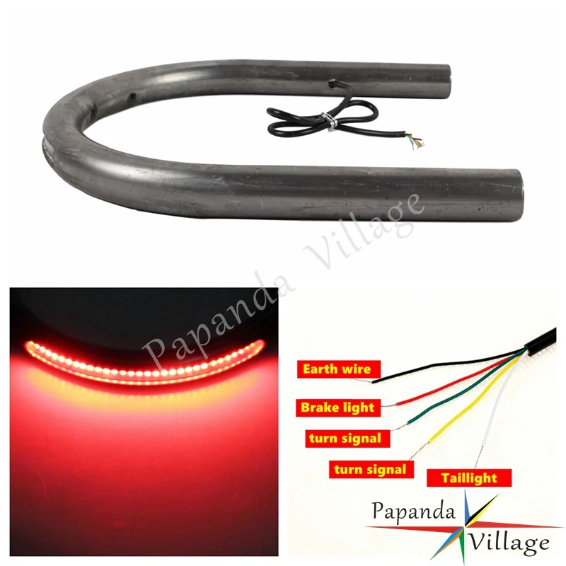 Обруч для заднего сиденья мотоцикла 25 мм 1 дюйм со светодиодной подсветкой