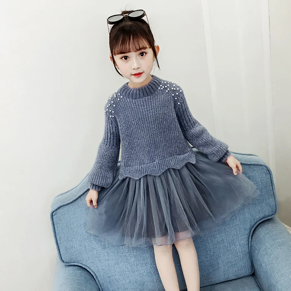 Трикотажное платье для девочек на осень/зиму | Детская одежда и обувь