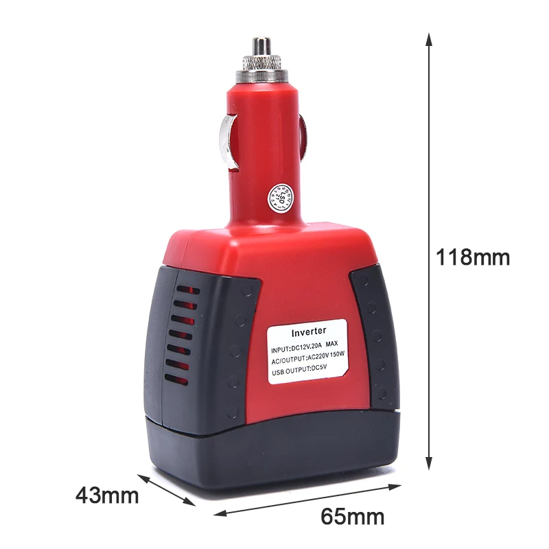 

Car Inverter150W 12V DC to 220V/110V AC Cigarette Lighter Inverter Adapter