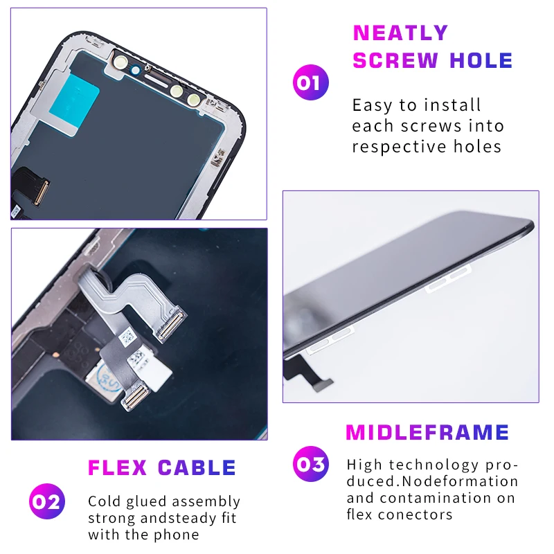 AUMOOK для IPhone X XS XR LCD OLED мягкий AMOLED OEM сенсорный экран дисплей Pantalla 3D дигитайзер в