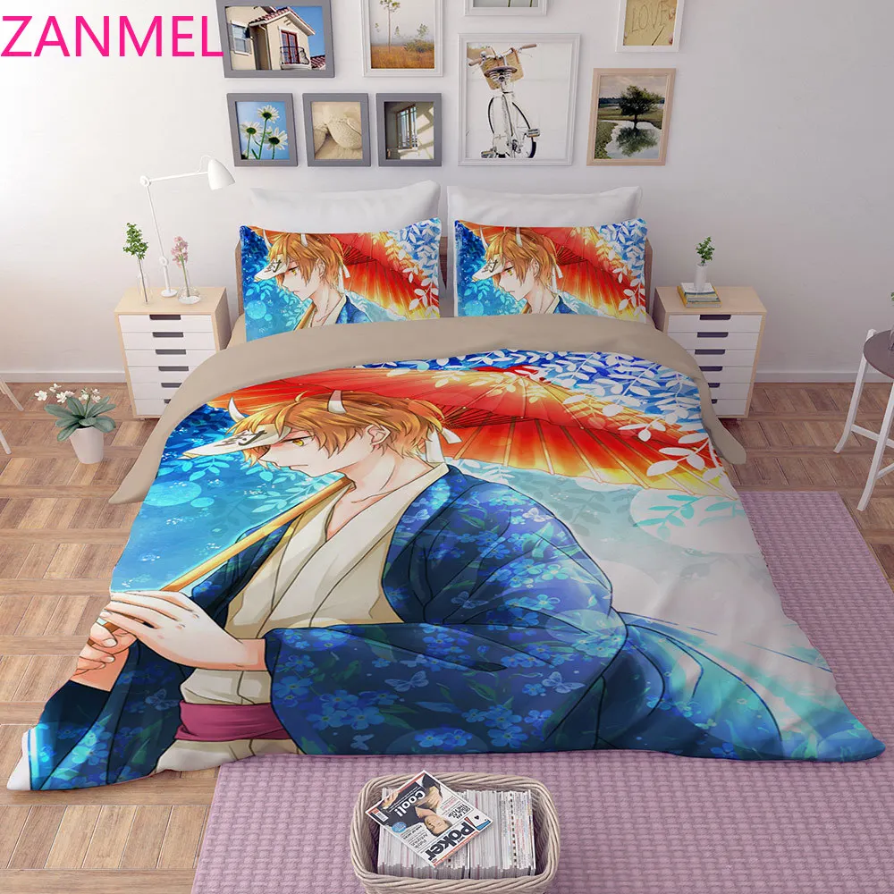 

3D Bedding sets blue beautiful princess duvet cover sets single double queen king blanket cover cartoon bedclothes Home textile