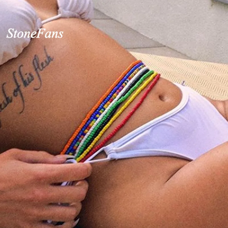 Новый красочный бисер StoneFans цепочка на талию ювелирные изделия для женщин