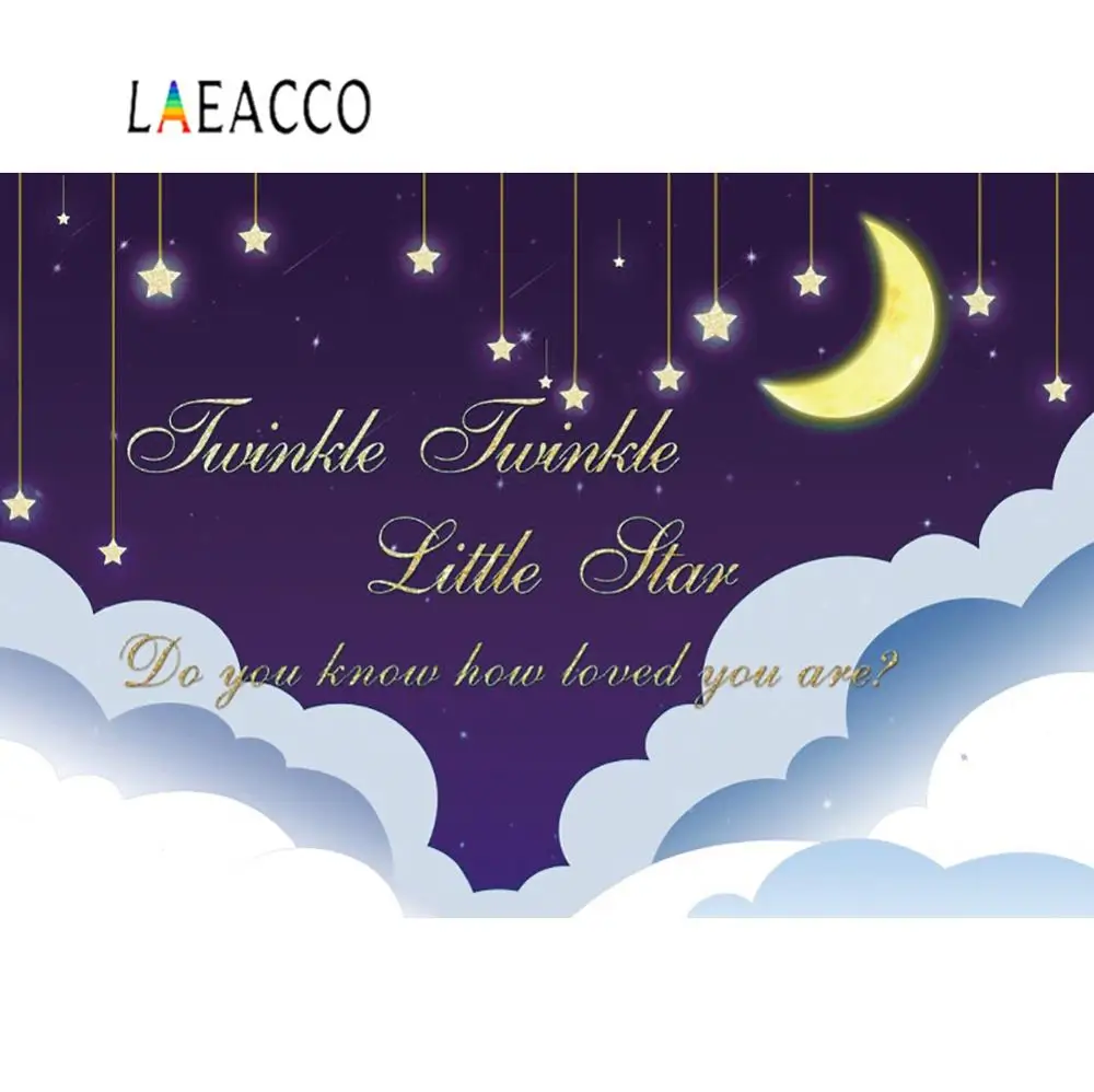 Мерцающие мерцающие маленькие звезды луна блестящая Звезда облако ребенок