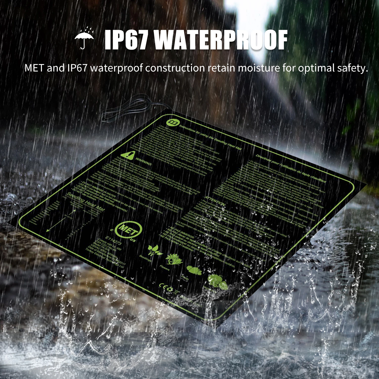 

45W Seedling Heating Mat Flowers Vegetables Digital Seedlings Growth Germination Propagation Starter Warm Hydroponic Heating Pad