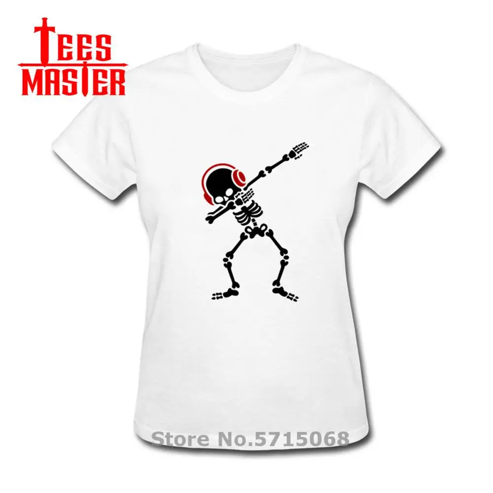 Skelton Dab Футболка женская Dabben наушники музыка футболка рок-н-ролл Camiseta короткий