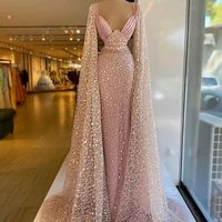 stylish a line evening dress with sequins wrap beading luxury prom gowns women party wear second reception dress