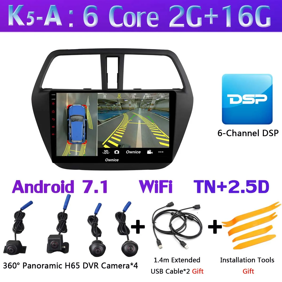 K5-A " 360 ° панорамный Android 9,0 автомобильный DVD мультимедийное радио gps для Suzuki SX4 S-Cross 2013 S Cross автомобильное радио DSP - Цвет: K5-A