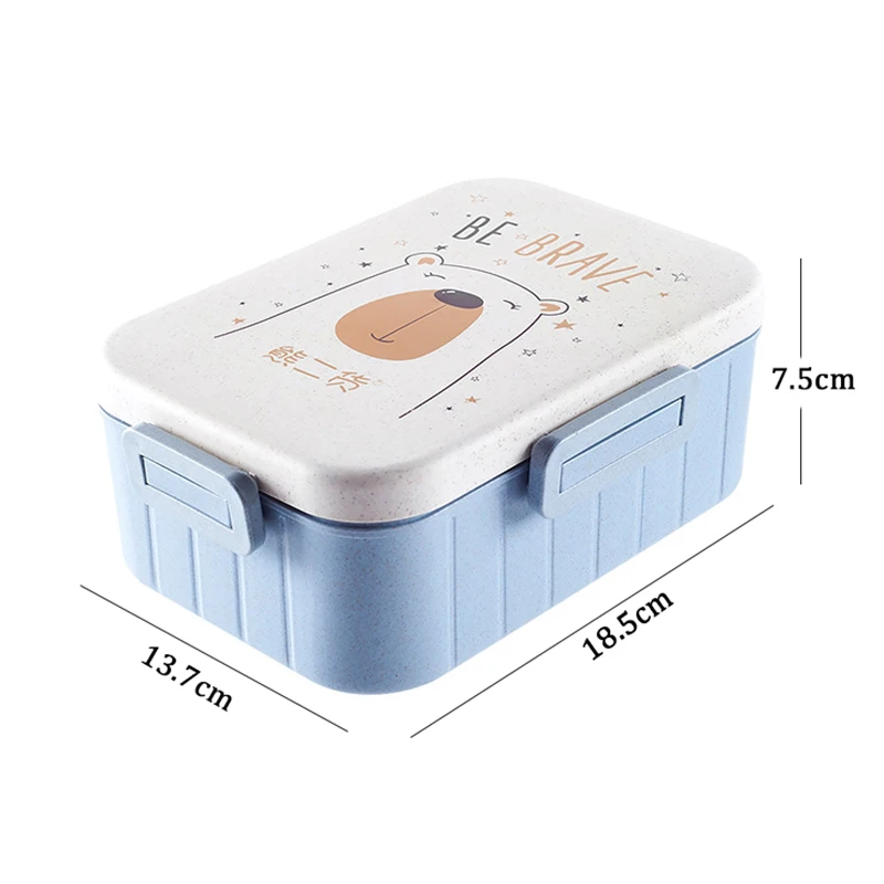 

SHAI Microwave Dinnerware Food Storage Container Children Kids School Office Portable Bento Box Cute Cartoon Lunch Box