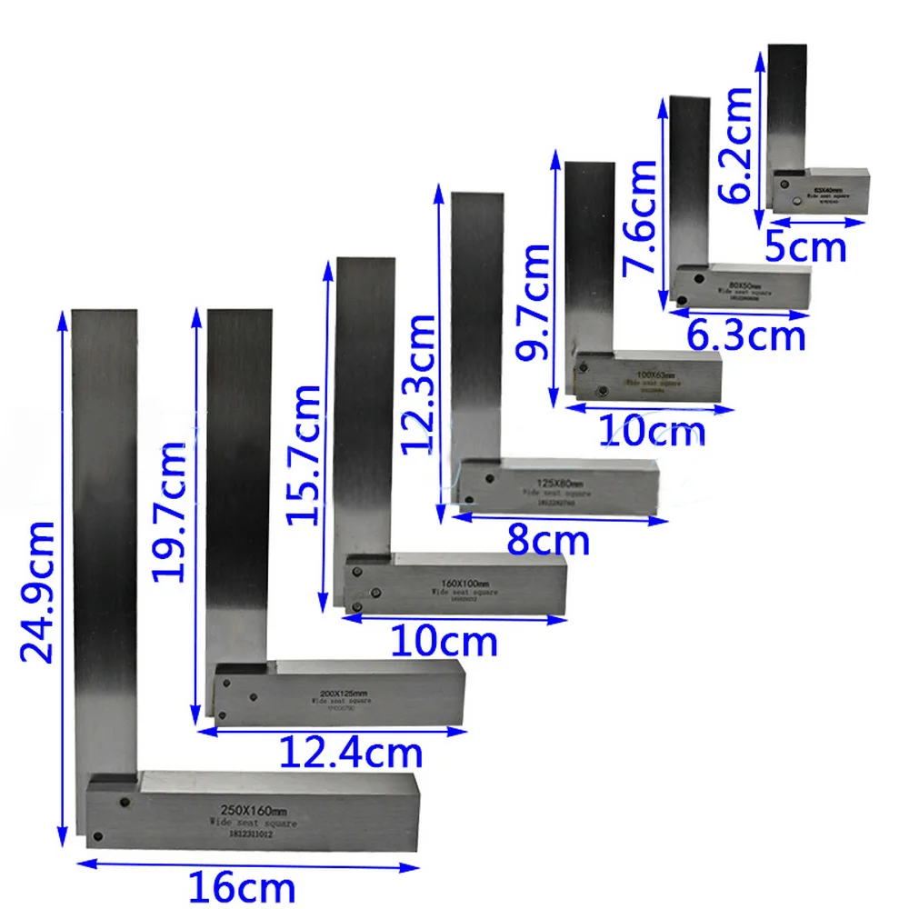 

90 Degree Thickening Angle Rule Square L-shaped Carpenter Measurement Square Ruler Seat Precision Hardened Steel Angle Ruler