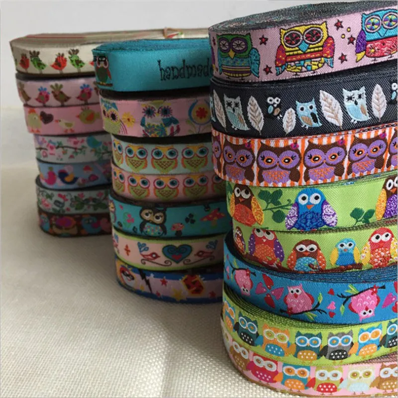 

New 5/8" 16 mm Polyester Ribbon 10 Yards Cartoon Jacquard Ribbon DIY Pet Dog Collar Decorated With Garment Accessories 21Design