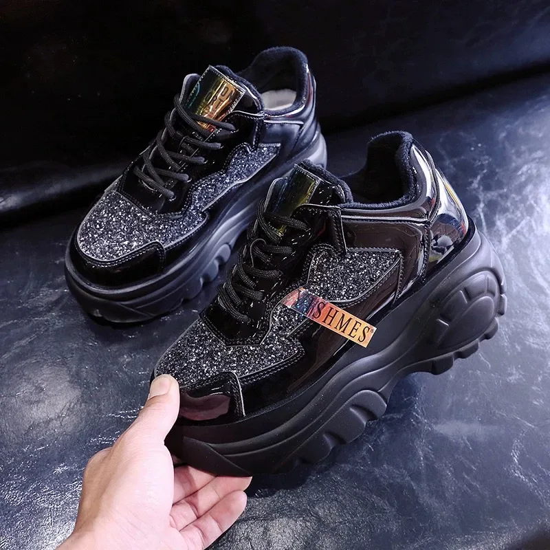 Кроссовки женские весенние с блестками 7 см|Беговая обувь| |