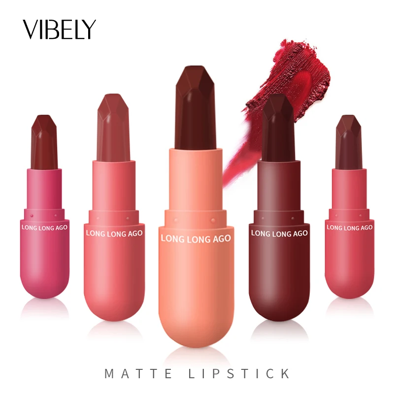 5 шт./компл. Капсульная маленькая помада набор водостойкой помады антипригарная