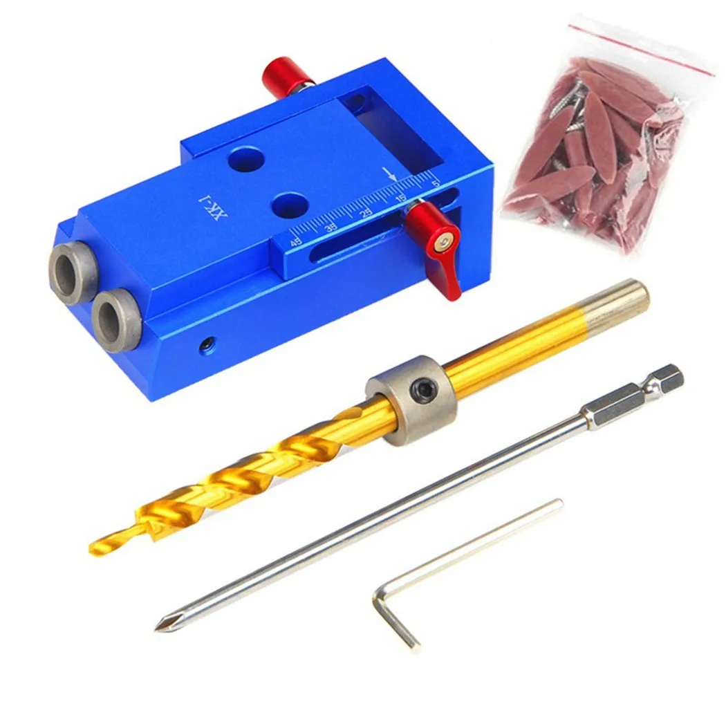 

Wood Drilling Hole Jig Woodworking Pocket Aluminum 6061 Anodized Joinery Tool