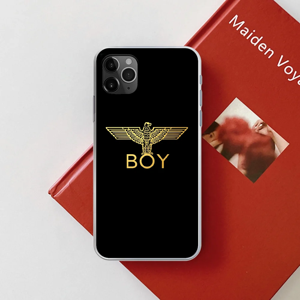 

fashion brand Boy London Phone Case cover For iphone 5 5S 6 6S PLUS 7 8 12 mini X XR XS 11 PRO SE 2020 MAX transparent back