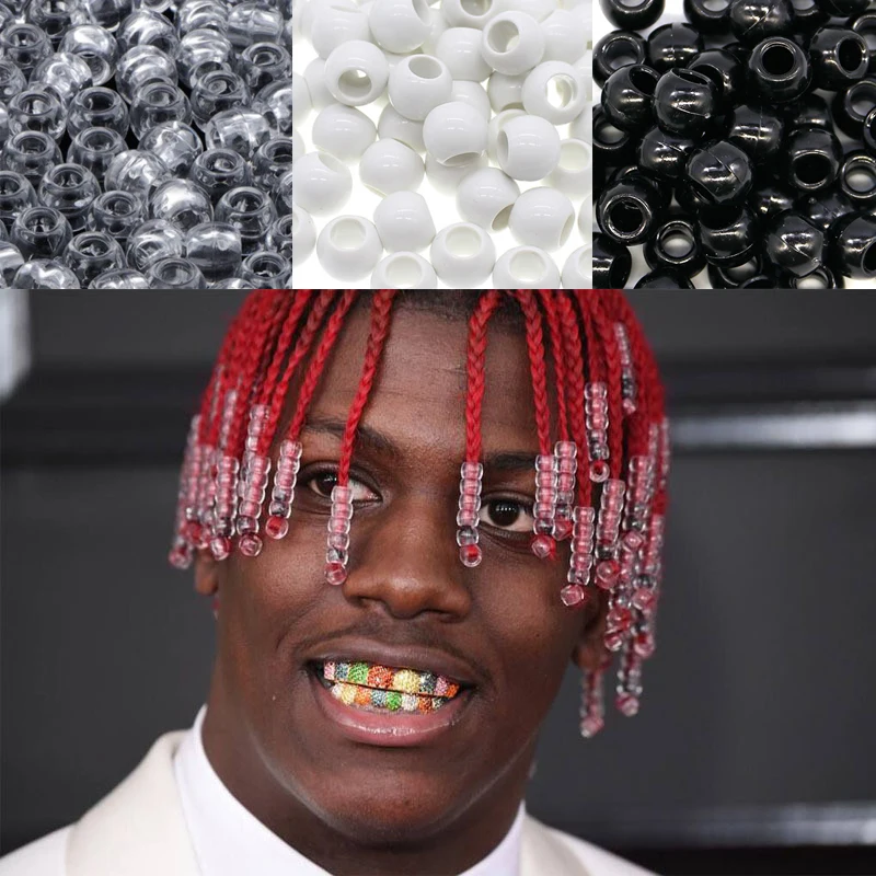 

100pcs Black and White Dreadlocks Hair Ring Hair Dirty Braid Beads Hair Braid Dread Dreadlock Beads Cuffs Clips African Style