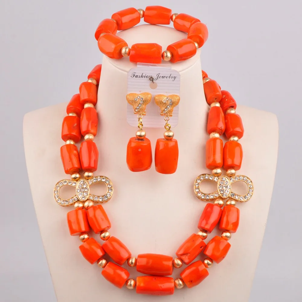 Последние белые/красные/оранжевые нигерийские Коралловые бусы ожерелье