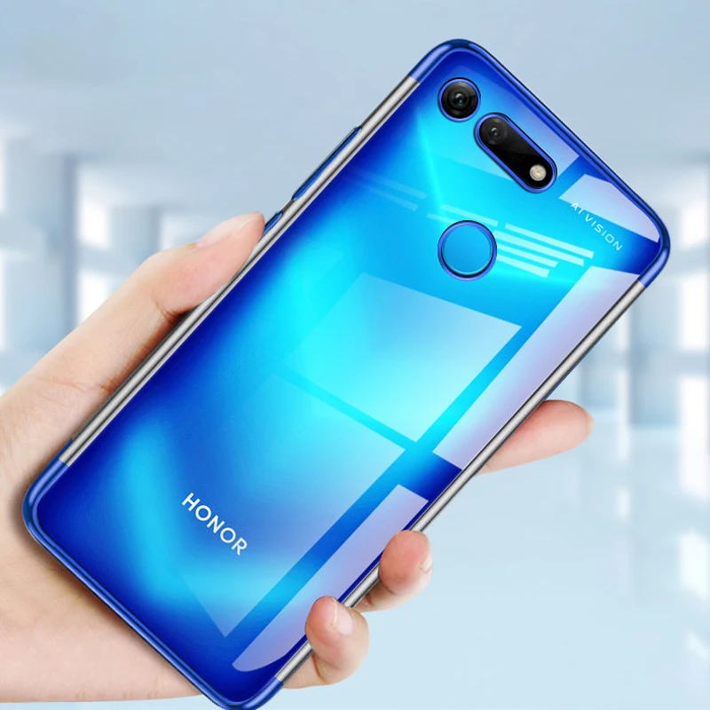 Простой чехол для huawei Honor View 20 чехол-бампер тонкий мягкий прозрачный из ТПУ силиконовый задний Прозрачный чехол для huawei Honor V20 чехол