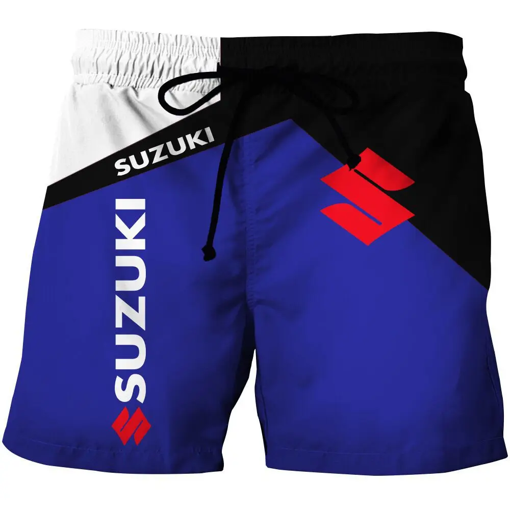 

3DPrinted Suzuki Motorcycle Shorts Summer Men's Outdoor Cross Country Casual Beach Pants Compatible Breathable Quick Dry