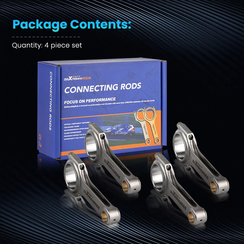 

4340 Connecting Rods for VW Golf Passat Audi S3 A3 A6 TT 1.8 T 20V ARP 2000 Bolt H-beam Conrod Pleuel Bielle 144mm TUV 800BHP