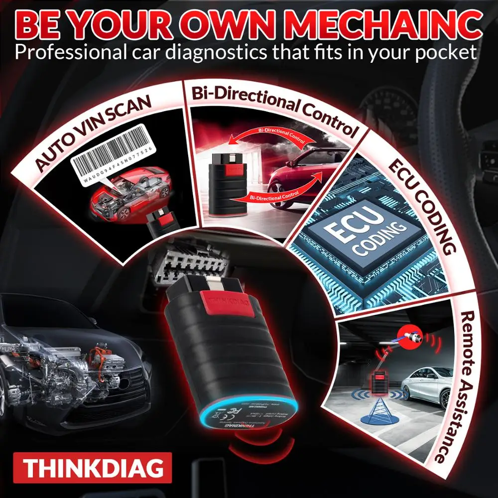 Диагностические инструменты Thinkcar thinkdiag новая версия Obd2 Bluetooth полная система obd2