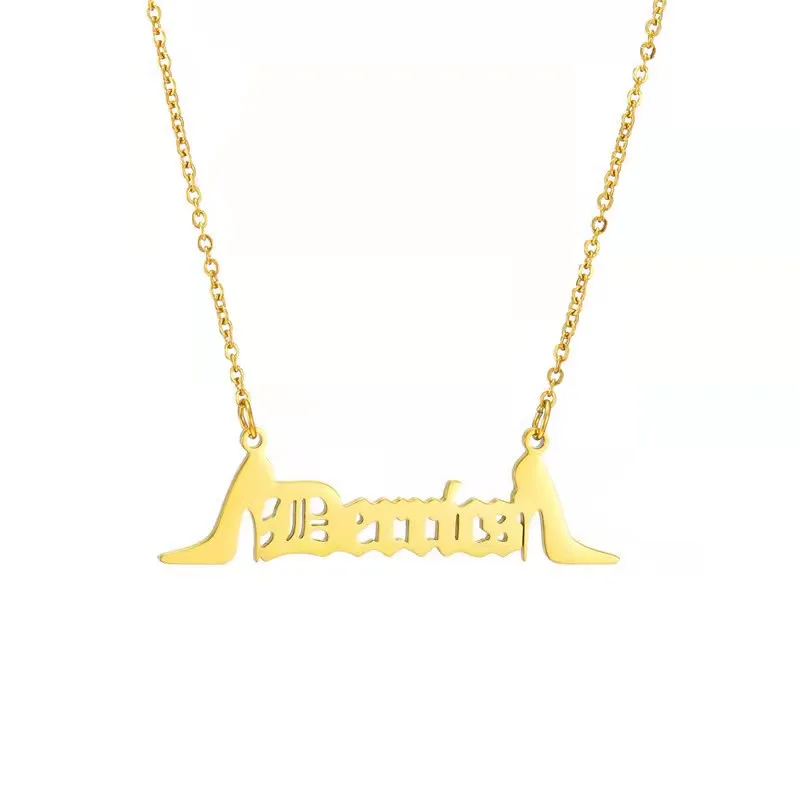 

Custom Name Necklace Stainless Steel Heels Personalized Choker For Women Nameplate Pendant Jewelry Christmas Gift