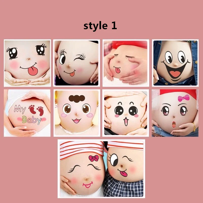 Новинка 2018 10 шт./лот Симпатичные реквизиты для фотосъемки беременных 3D живот