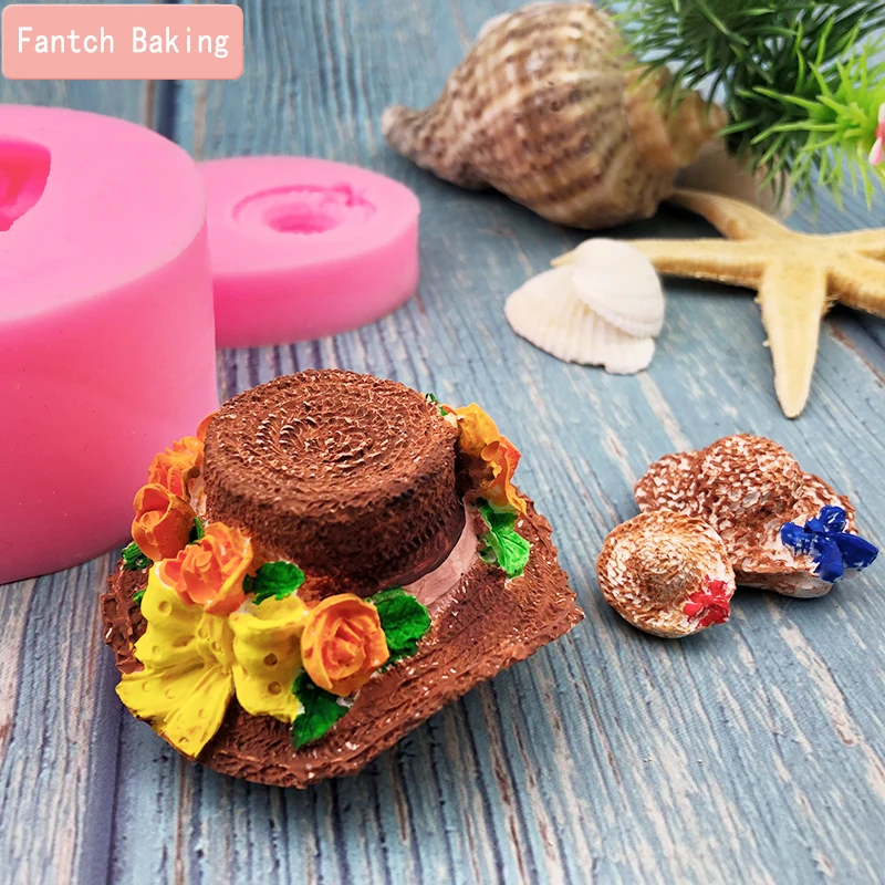 

MNYB Straw Hat and bow Silicone Mold Sugarcraft Cake Decoration DIY jewelry Clay Resin charms Gum Paste icing candy mold
