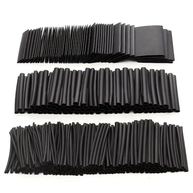 

415pcs adhesive shrink tubing shrink tubing assortment set polyolefin black