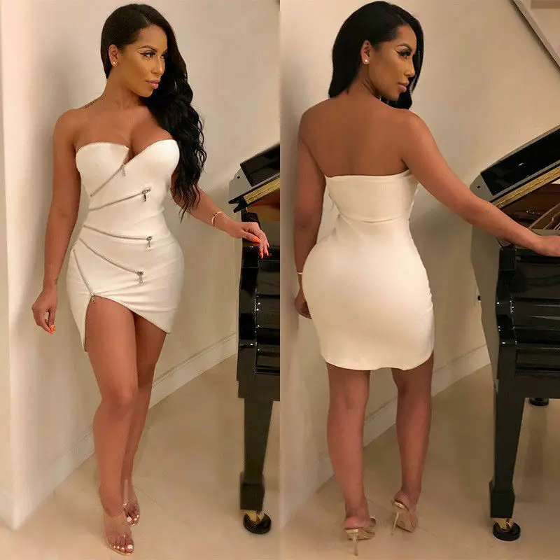 

Ladies Women Bandage Zipper Midi Dresses Sheath Dress