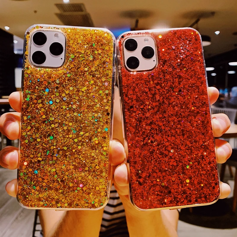 Блестящий Прозрачный мягкий силиконовый чехол из ТПУ для iPhone 6 6s 7 8 Plus 10 X XS XR 11 Pro