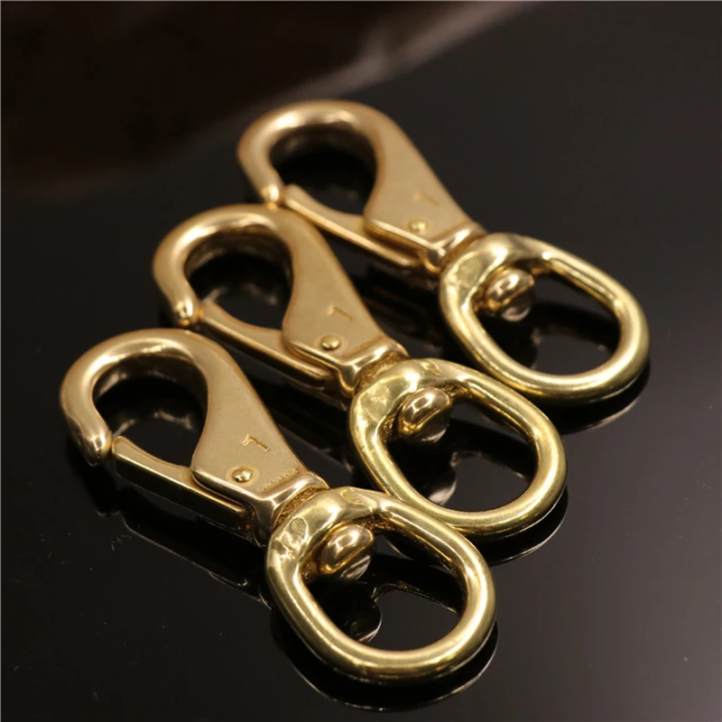 Solid Brass Swivel Eye Snap Hook Multi-use Boat Fob Clip Horse Gear Marine Pet Rope Clips 6/8" |
