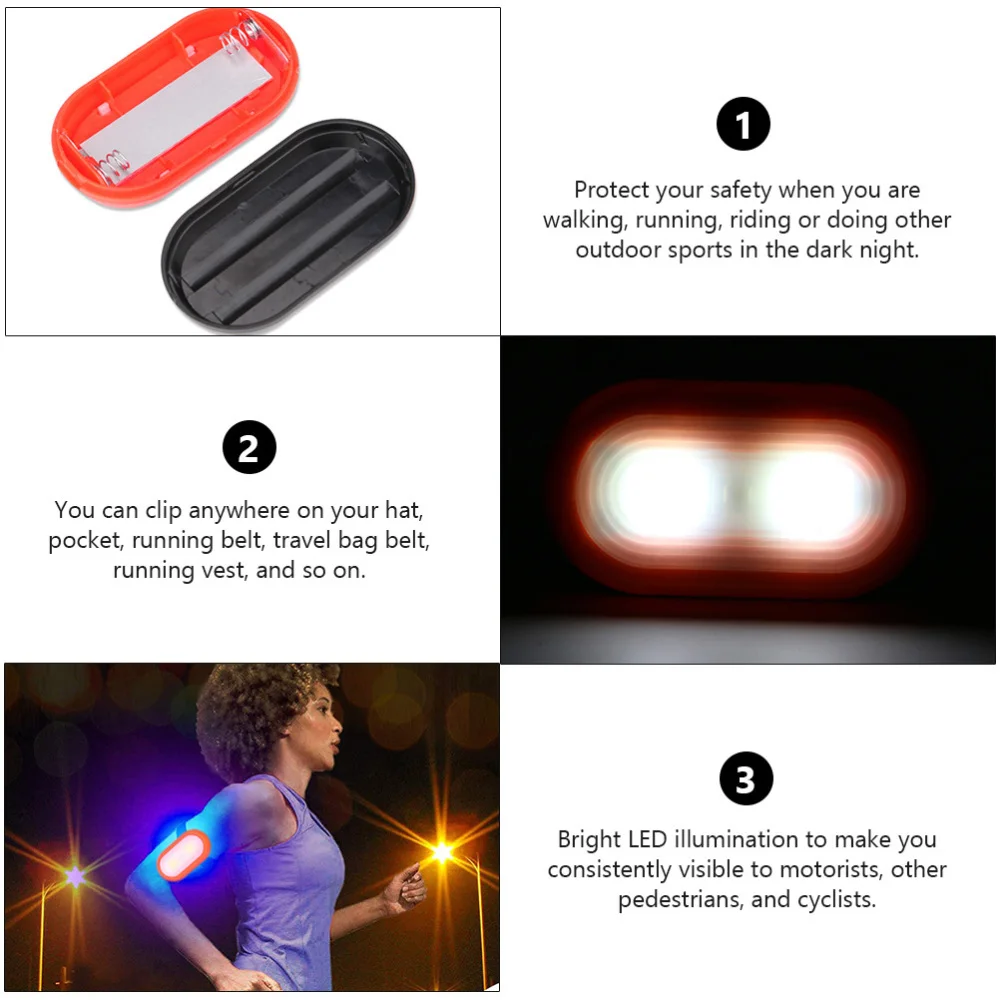 

2pcs Pocket Clip Light Night Running Light (Red, Blue, without Battery)